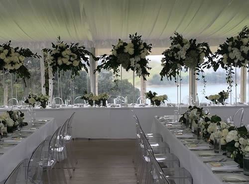 9m Premium Marquee with Silk Roof Lining on Waiheke